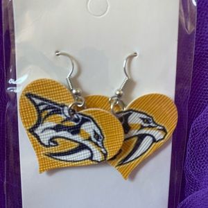 San Jose Bengals Faux vinyl leather earrings